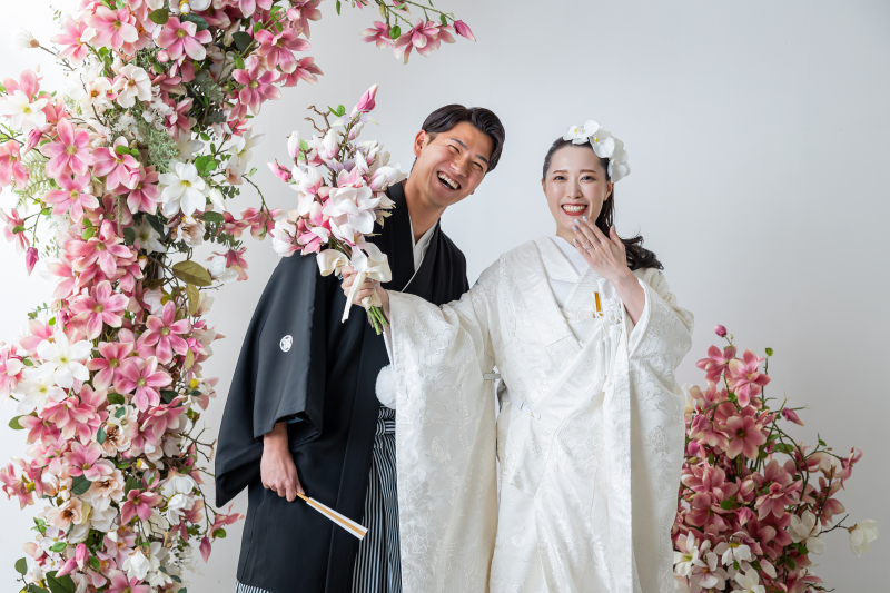 選べる背景でお二人に合った雰囲気の写真を