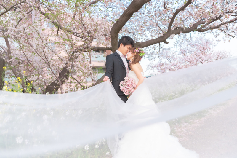 ベールをふわっと