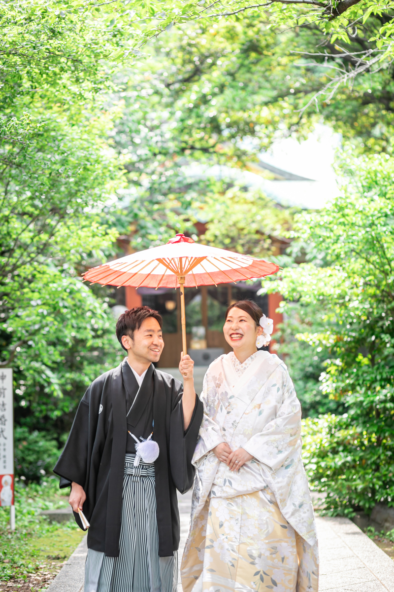 番傘で相合い傘