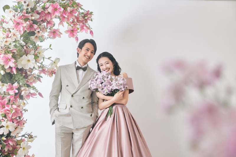 お花に囲まれたスタジオフォト＊