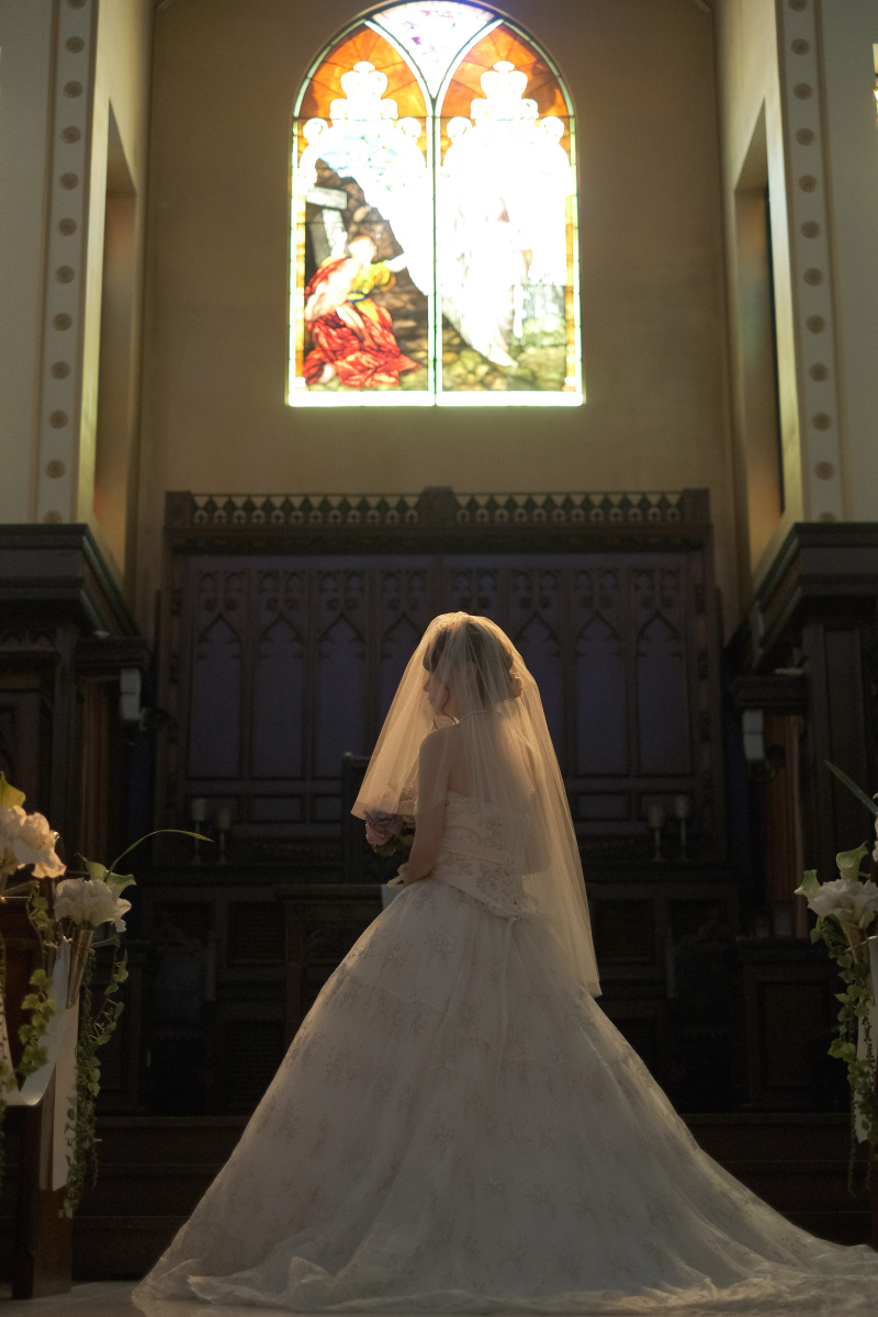 後ろのドレス姿撮影