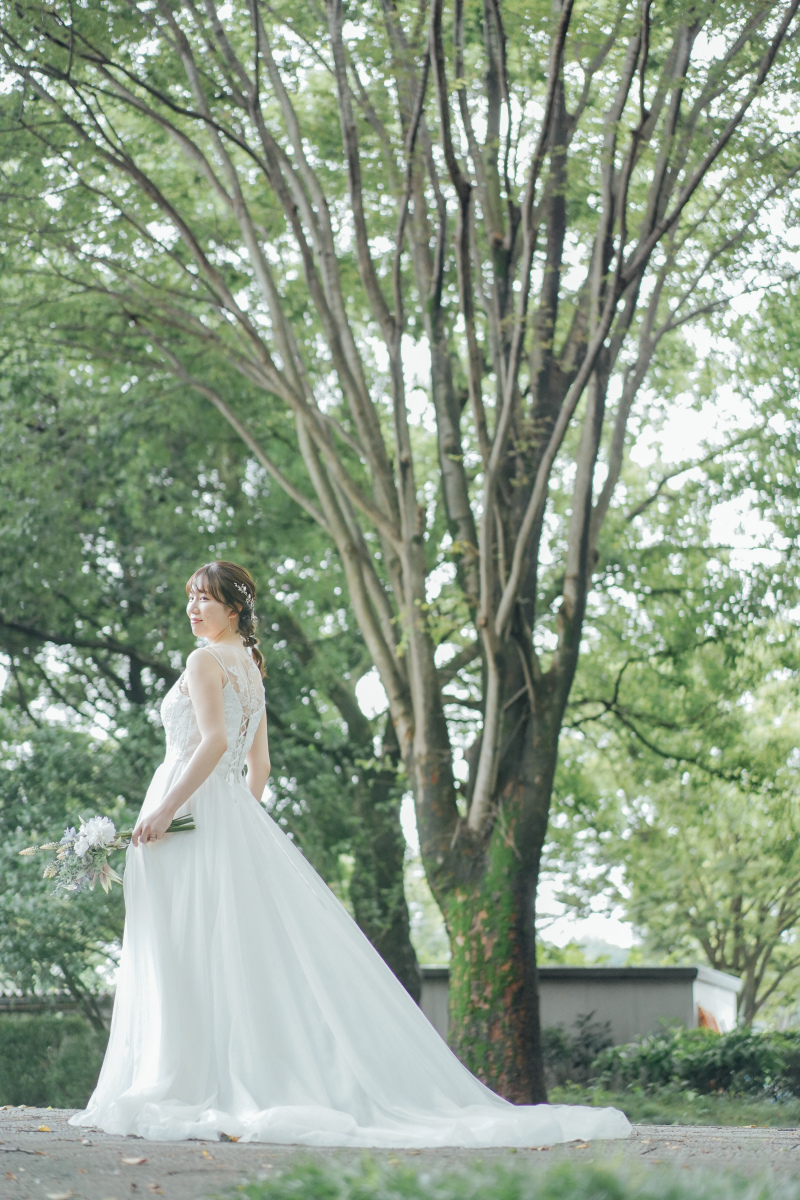 ドレスを後ろから撮影します!