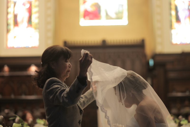 お母様からのベールダウン