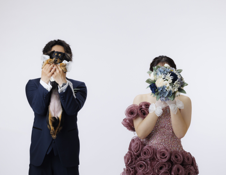 ペットと一緒にフォトウェディング♡【スタジオ洋装1点】データ付プラン