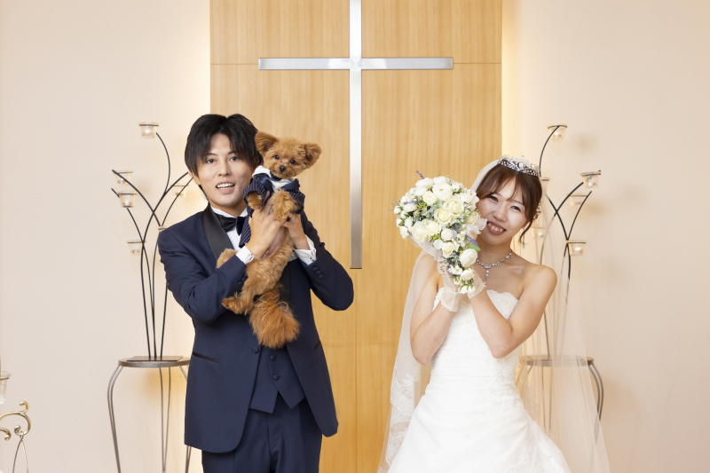 ペットと一緒にフォトウェディング♡【スタジオ洋装1点】データ付プラン