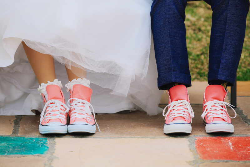 おそろいのスニーカー