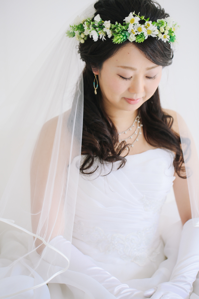 ヘッドアクセは花冠で♪