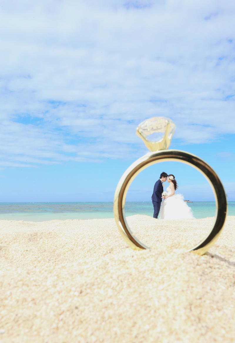 大きな指輪の中に