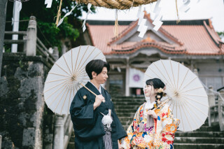 【和装ロケフォトプラン】普天間宮、アラハビーチ、アメリカンビレッジ
