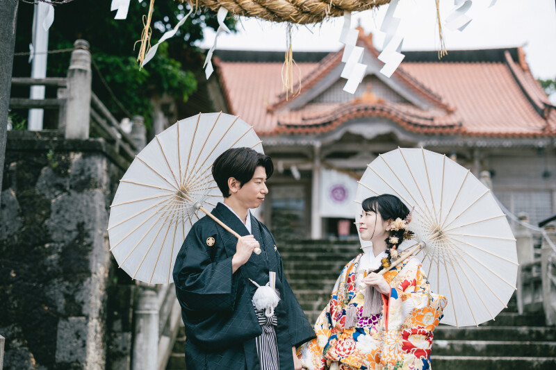 【和装ロケフォトプラン】普天間宮、アラハビーチ、アメリカンビレッジ