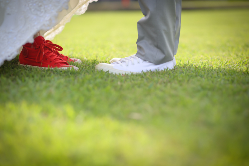 お揃いのスニーカー