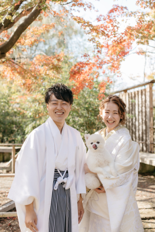お二人らしさ全開の秋ロケーション撮影