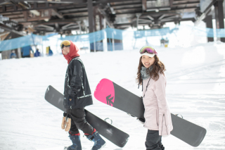 スキー場での撮影の様子