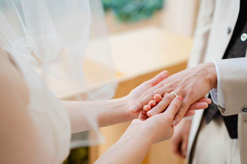 指輪の交換シーン