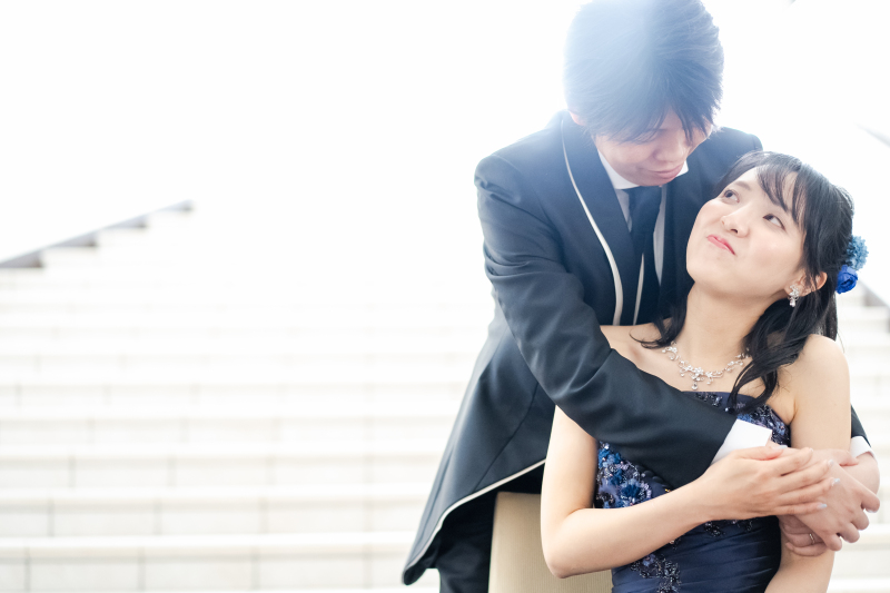 ウェディングドレス撮影とは違った雰囲気で