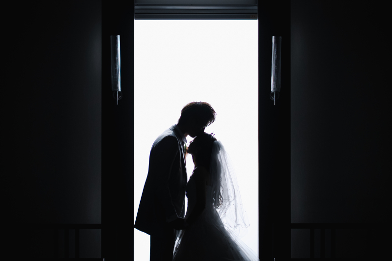 おふたりのシルエット写真も