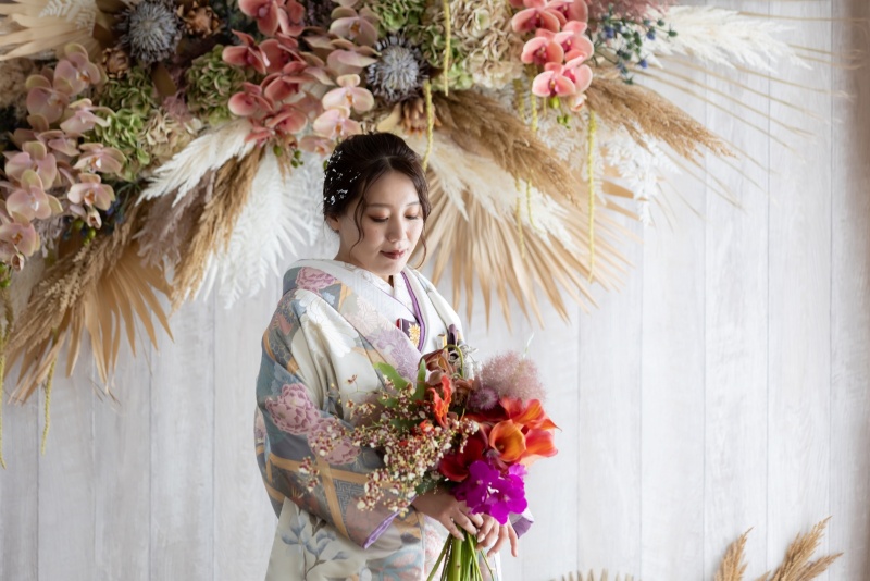 和装×生花ブーケプラン【式場館内撮影】\フローリストがお好みのブーケを作成します/