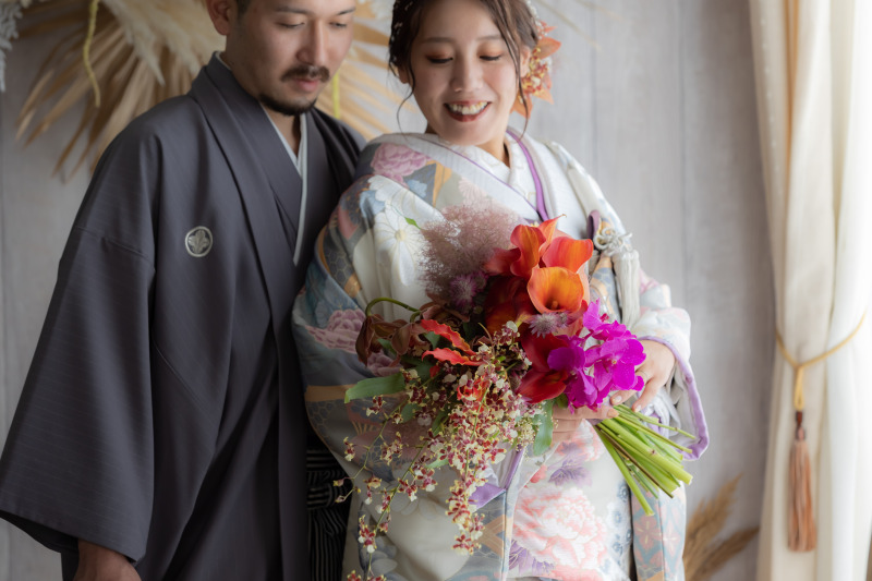 和装×生花ブーケプラン【式場館内撮影】\フローリストがお好みのブーケを作成します/