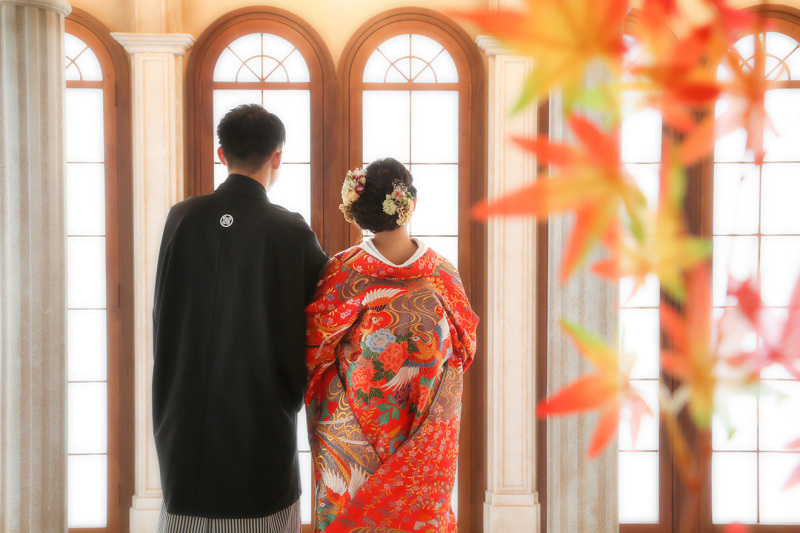 紅葉をいれたバックショット