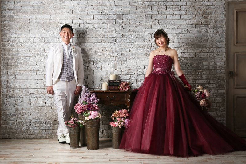 2着目はカラードレスでシックに☆