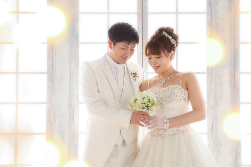 白ドレス×白タキシード