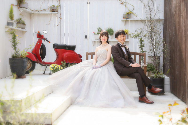 ナチュラルで可愛いお庭撮影も◎