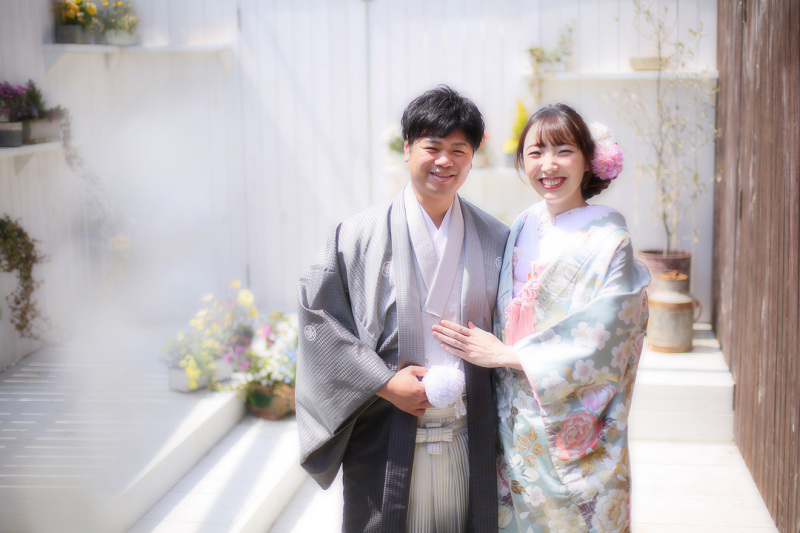 お庭でロケーション撮影