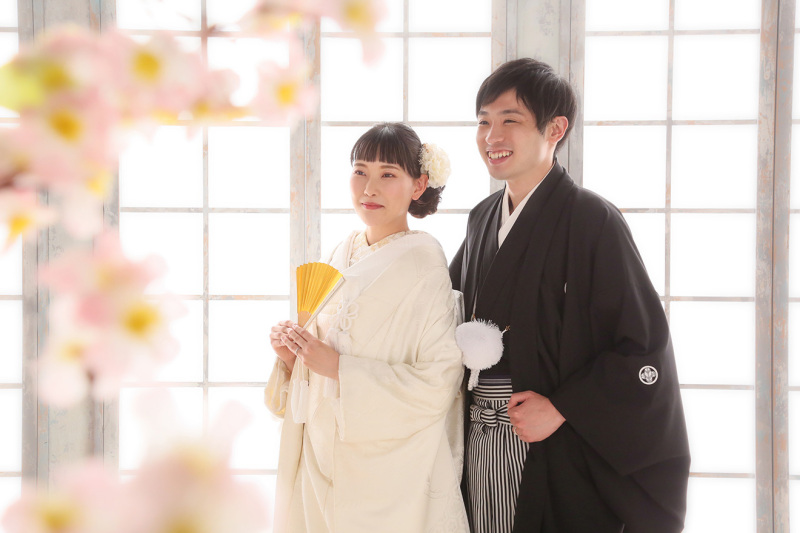 桜の前ぼかし×白無垢で❀