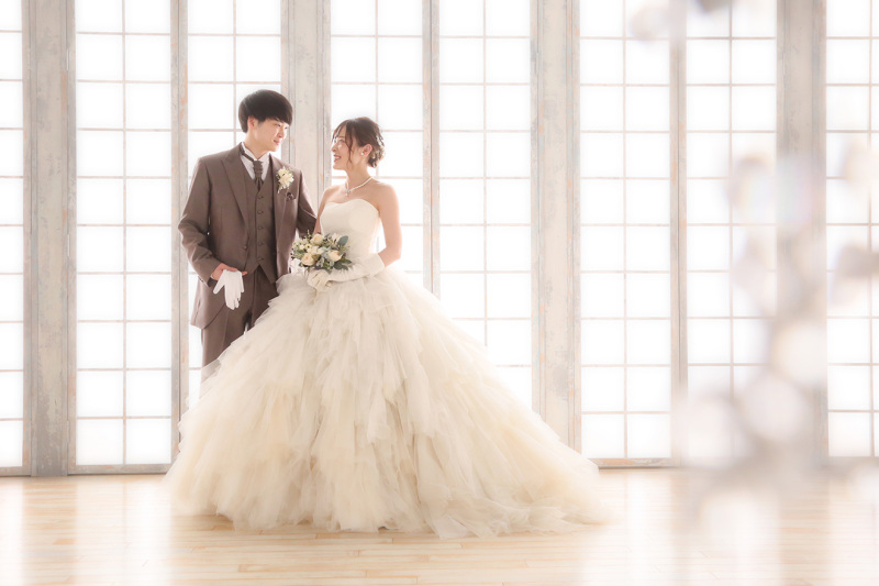 ボリュームのあるドレスで…