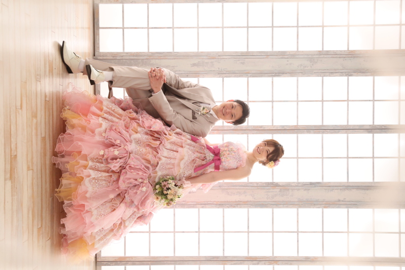 ピンクのドレスでお色直し♪