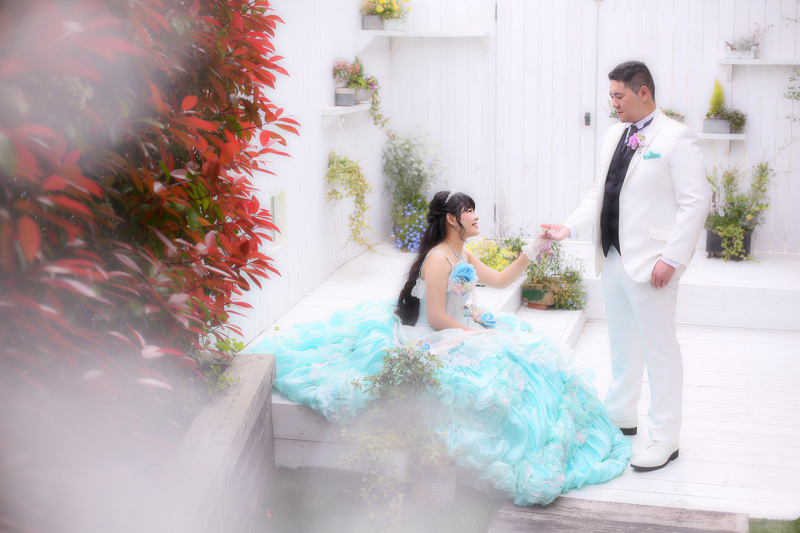 最後はお庭で♡