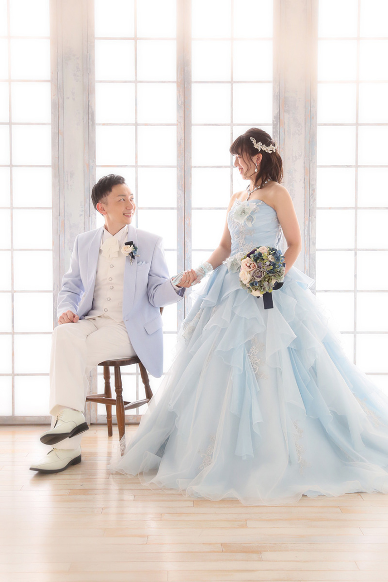 3着目のカラードレスも水色♪