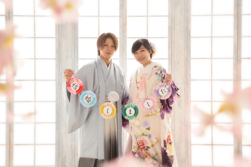 カラフルな小物でより華やかな色打掛♪