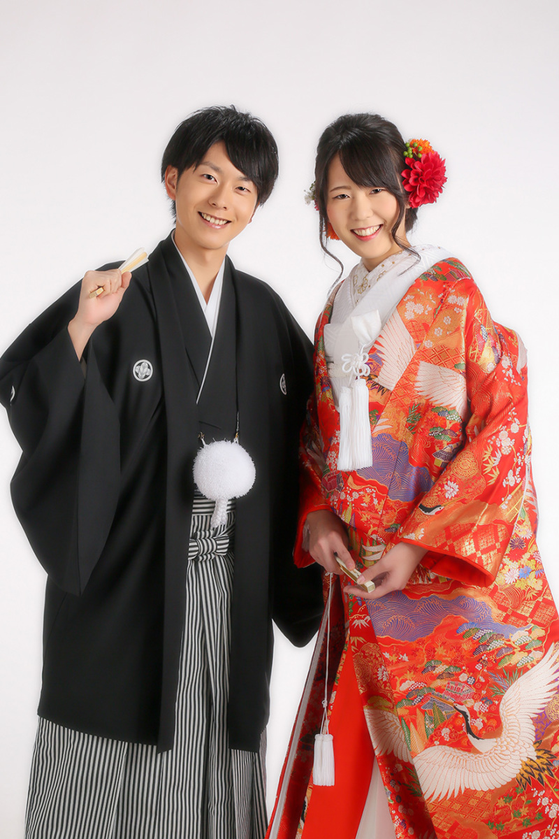 まずは和装でかっちりと