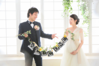 ウェディングドレス　マタニティ　前撮り マタニティ用ドレスがある東京都のフォトウェディング・前撮り