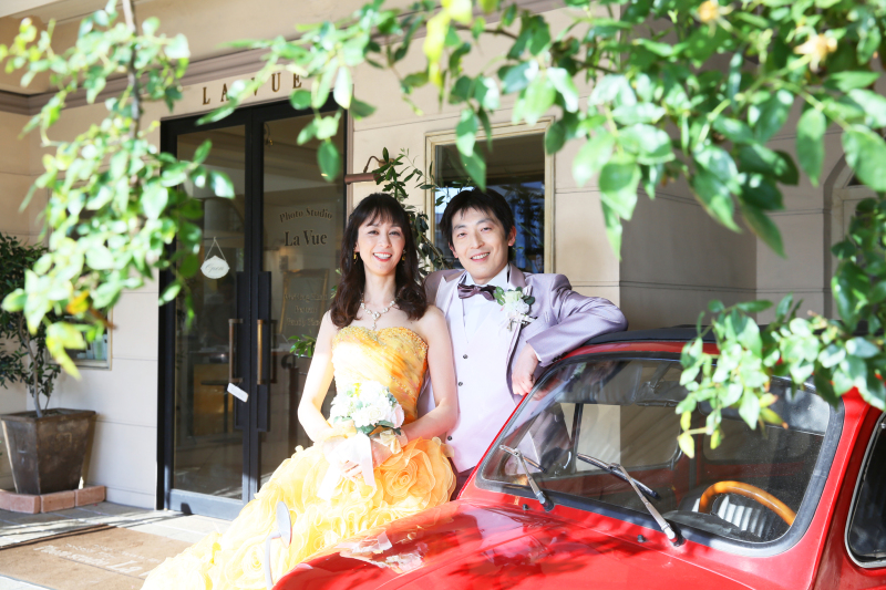 ＊カラードレス　ガレージにて＊