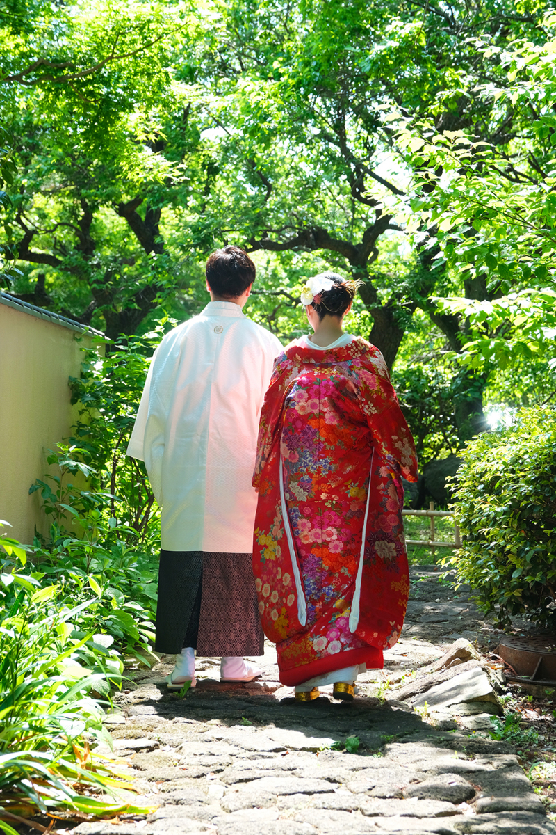 日本庭園後ろ姿