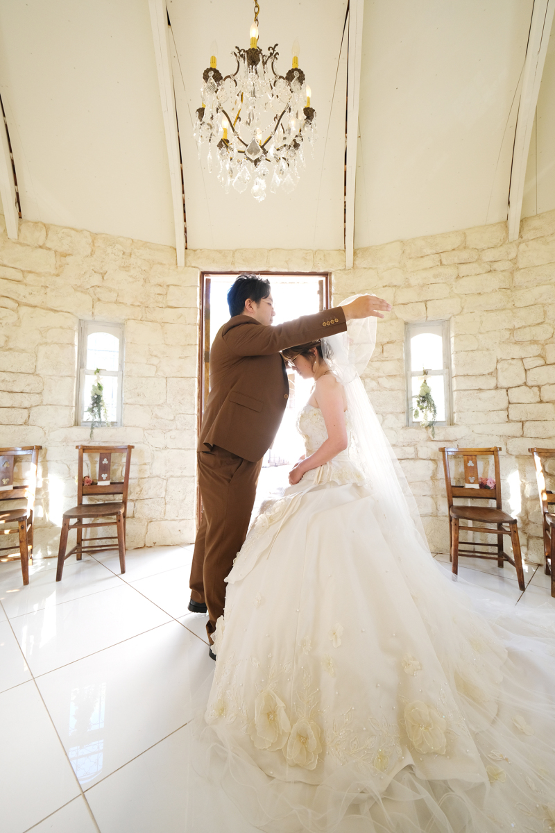 ウエディングドレス&times;ベールアップ＊＊