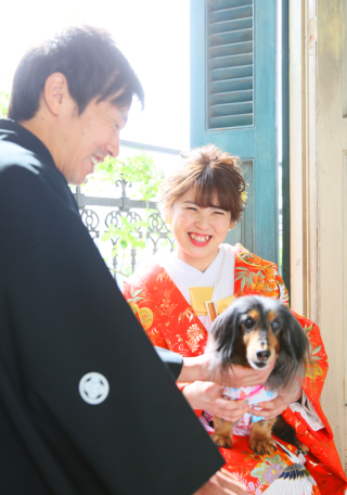 愛犬と一緒にフォトウエディング♪