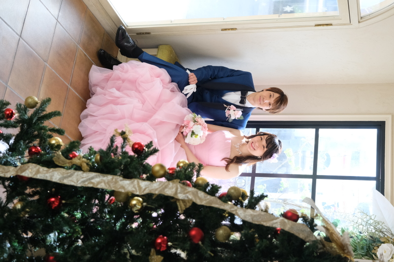 カラードレス×クリスマスツリーと