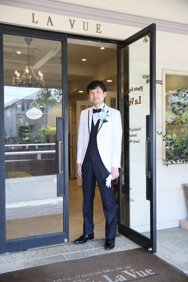 ＊優しい新郎様の1Fでのポートレイト＊