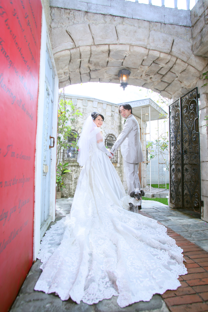 *二人と愛犬の記念写真*