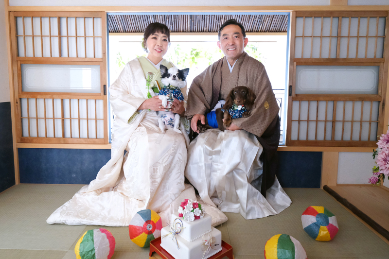 白無垢×和室×ペット