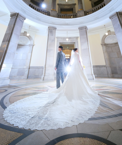 ロケーション撮影も印象的にライティングして♪2人がより輝くように♡