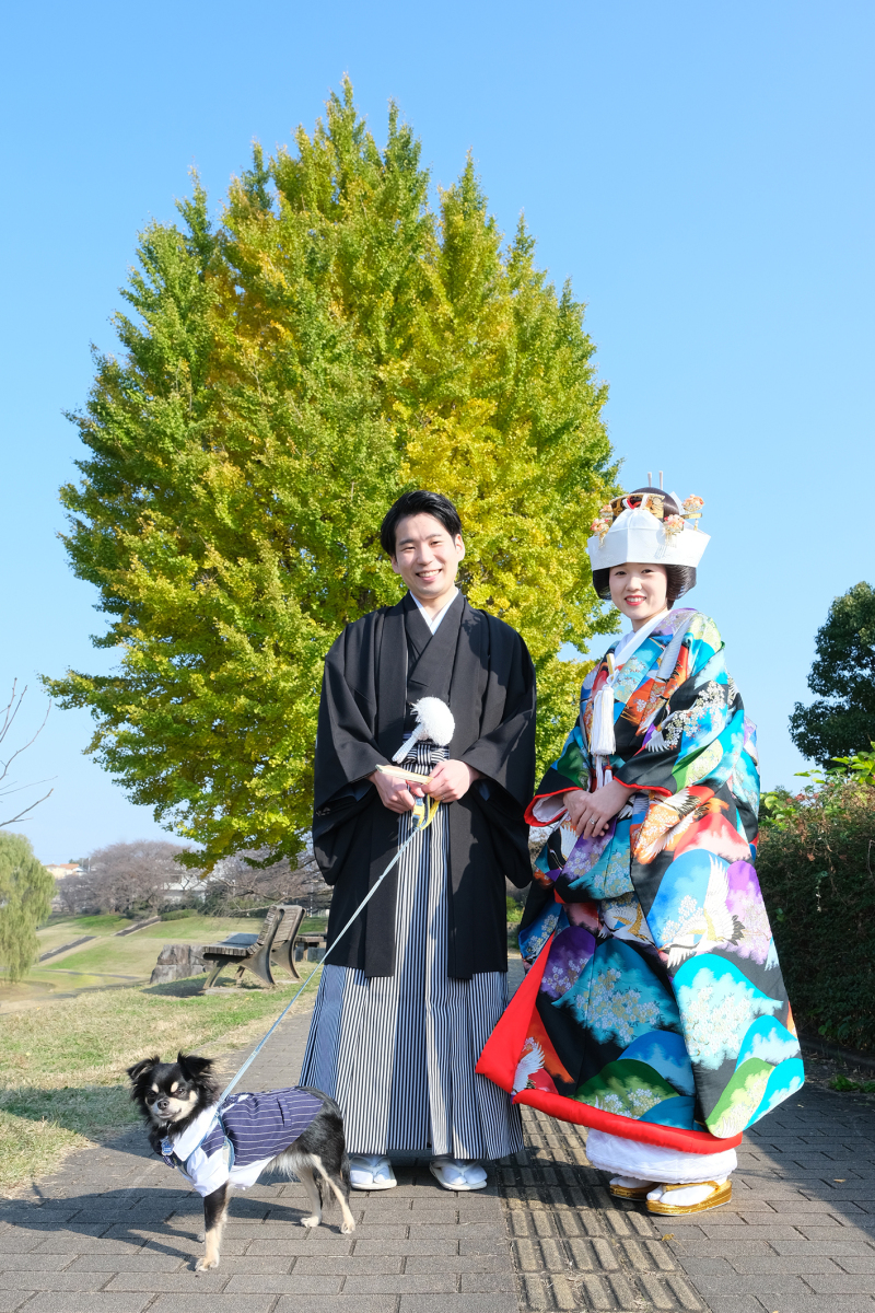 ペットと一緒に和装撮影プラン(着物1着に6切プリント1枚付)
