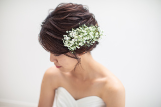 生花ヘッドピース【かすみ草のクラッチ】