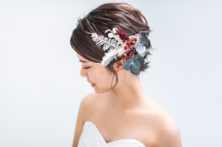 生花ヘッドピース【ロイヤルルージュ】