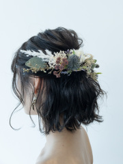 造花ヘッドピース（アレンジ付き）