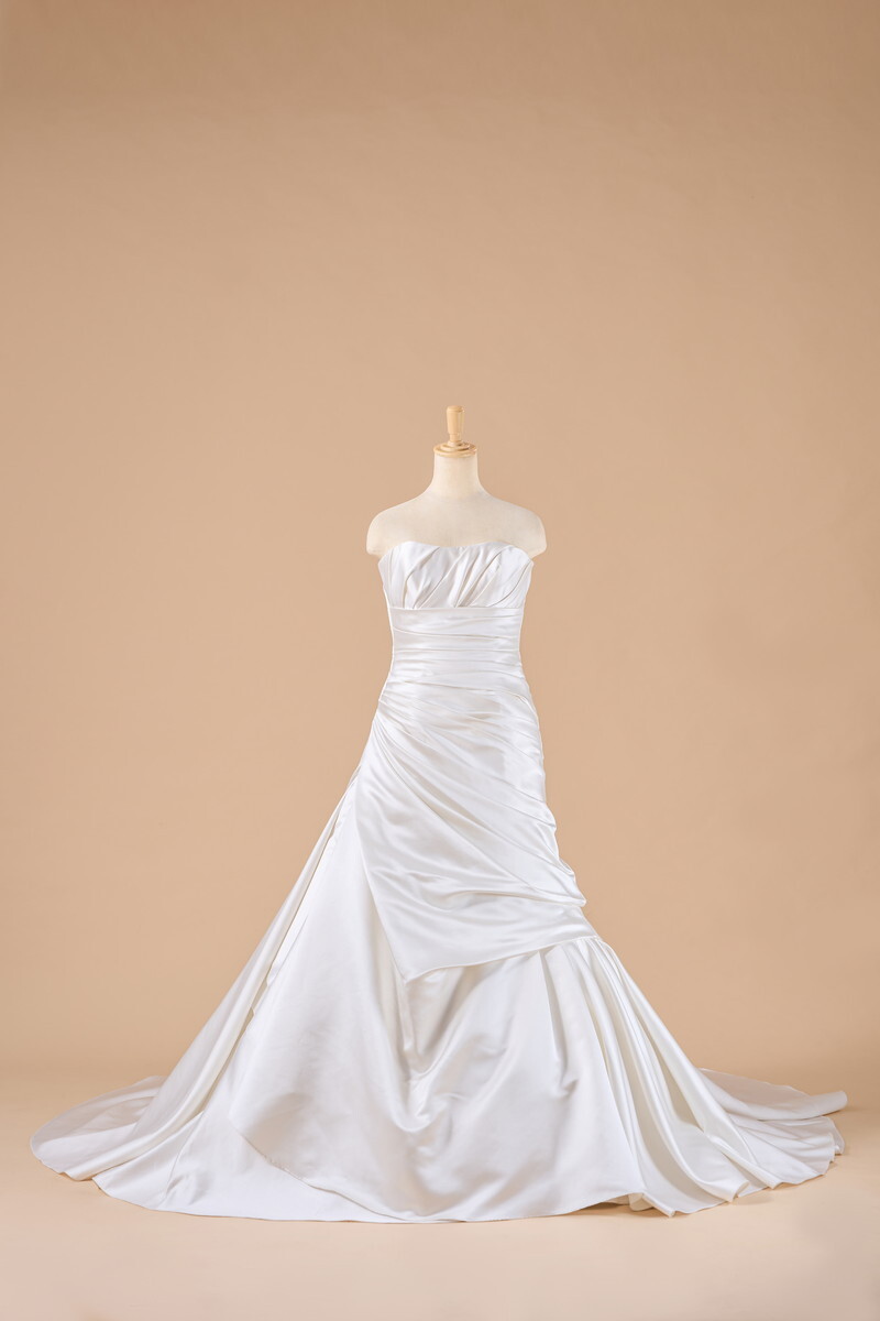 【BF-12】光沢あるサテンがステキなAラインシルエット❀