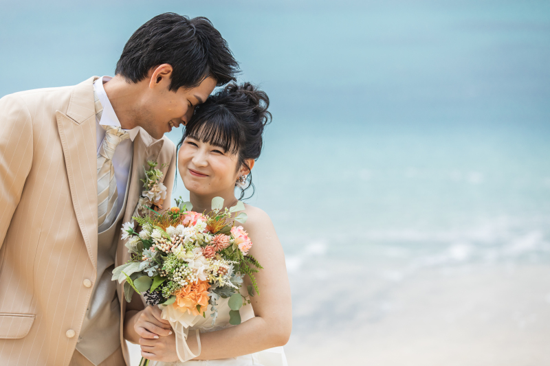 新婦さんにしか聞こえないことばでまた笑顔に。